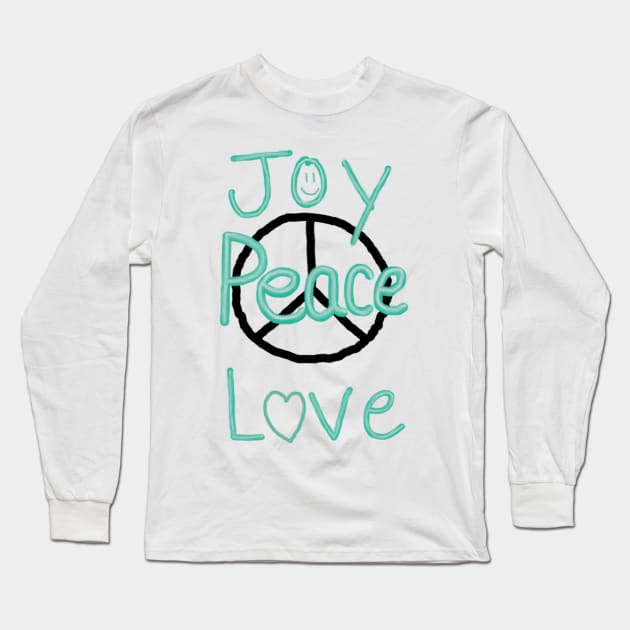 Joy Peace Love Long Sleeve T-Shirt by JoCats